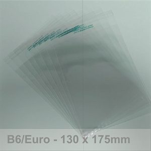 PLA Bag  30mic x 130 x 175 + 30mm s/s flap -- Suitable for B6/Euro envelopes