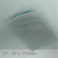PLA bag 30mic x 87 x 113 + 30mm s/s flap -- Suitable for C7 envelopes